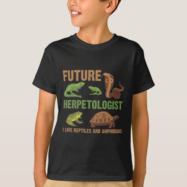 Künftiger Herpetologe Reptile Amphibien Fan Kid T-Shirt (Vorderseite)