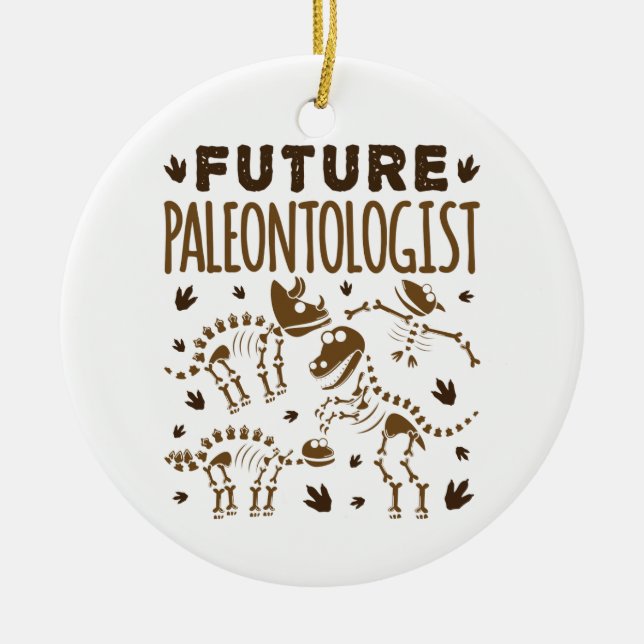 Künftiger Paläontologe Paläontologie Dinosaurier K Keramik Ornament (Vorne)