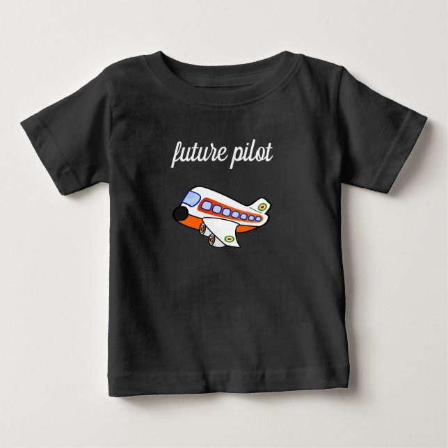 Künftiger Pilot-Cartoon Baby T-shirt (Vorderseite)