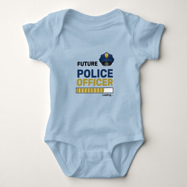 Künftiger Polizeibeamter Lade Funny Personalisiert Baby Strampler (Vorderseite)