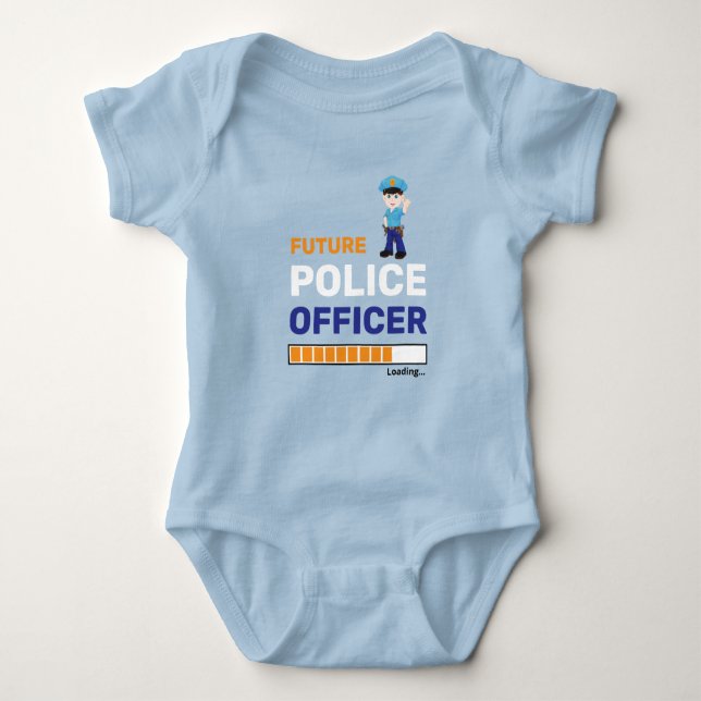 Künftiger Polizeibeamter Laden modern Personalisie Baby Strampler (Vorderseite)
