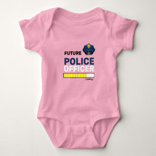 Künftiger Polizeibeamter Laden Niedlich Personalis Baby Strampler