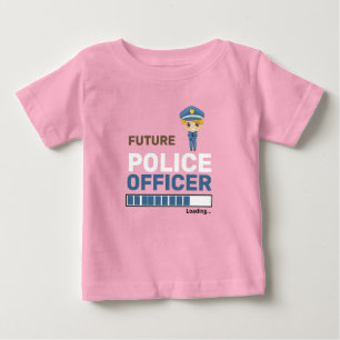 Künftiger Polizeibeamter Personalisiert rosa Baby T-shirt