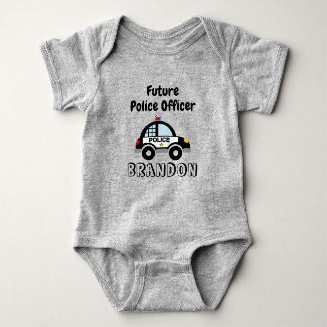 Künftiger Polizeibeamter Polizist Kinderwagen Kind Baby Strampler (Vorderseite)