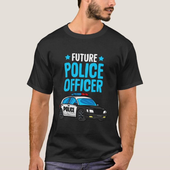 Künftiger Polizeibeamter Polizist Polizist Boys Ki T-Shirt (Vorderseite)