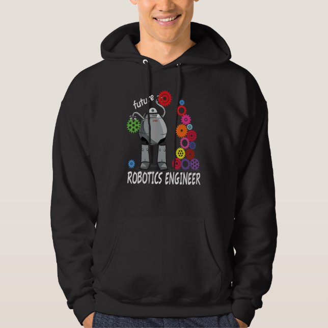Künftiger Robotik-Techniker Vintager Roboter Hoodie (Vorderseite)
