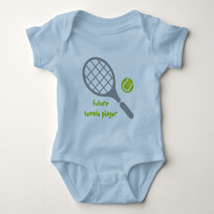Künftiger Tennisspieler, Tennisschläger und Ball Baby Strampler