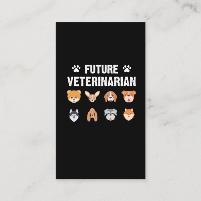 Künftiger Tierarzt Vet Tech Kid Animal Lover Visitenkarte (Vorderseite)