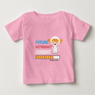 Künftiges Astronautenladendes Kleinkind Party Pink Baby T-shirt