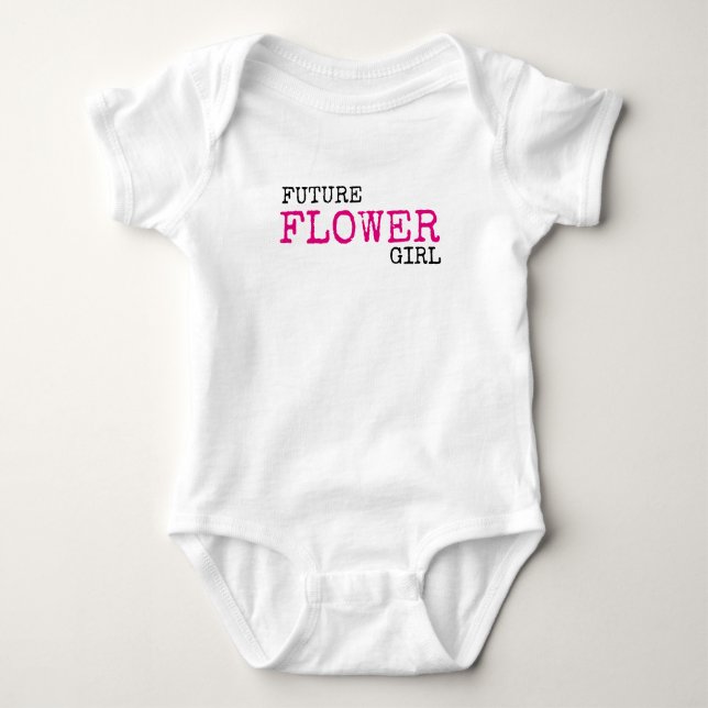 Künftiges Blumenmädchen Hochzeitsbaby Bodysuit Baby Strampler (Vorderseite)