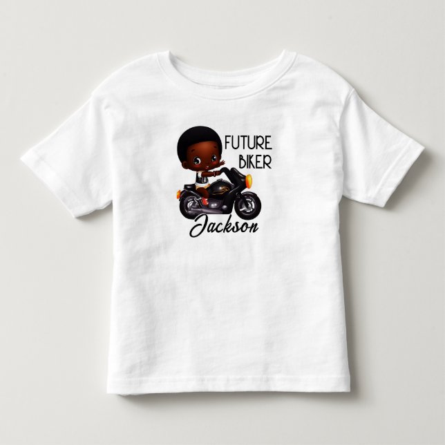 Künftiges Fahrrad mit Kind und Motorrad Kleinkind T-shirt (Vorderseite)