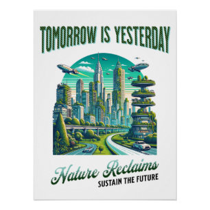 Künftiges Nachhaltiges Stadtdesign. Poster