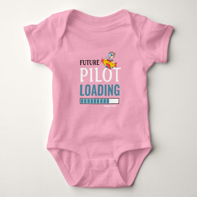 Künftiges Pilotladung Funny Personalisiert Unisex Baby Strampler (Vorderseite)