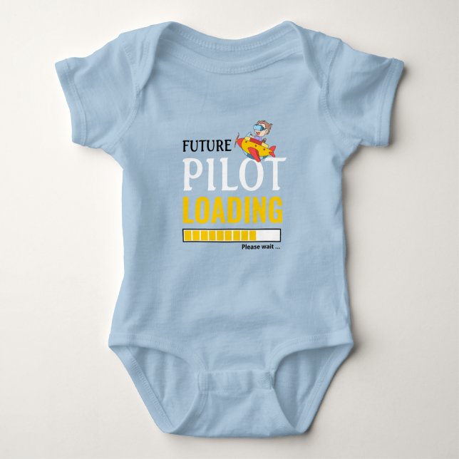 Künftiges Pilotladung Funny Personalisiert Unisex Baby Strampler (Vorderseite)