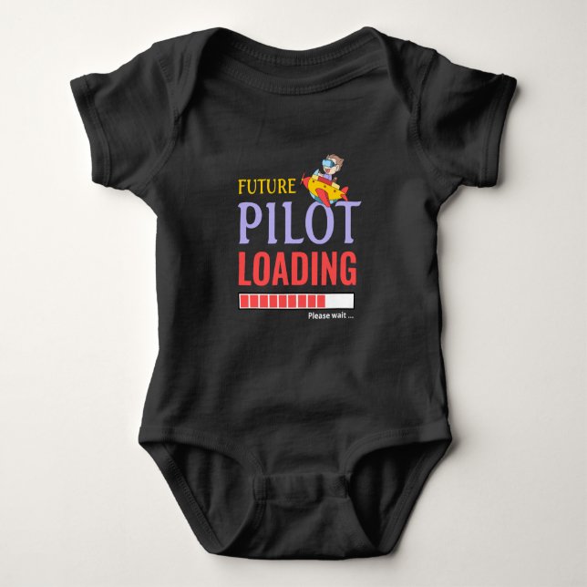 Künftiges Pilotladung Funny Personalisiert Unisex Baby Strampler (Vorderseite)