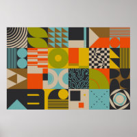 Künftiges Retro-inspiriertes Kunstwerk abstrakter 
