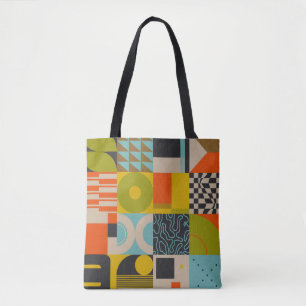 Künftiges Retro-inspiriertes Kunstwerk abstrakter  Tasche