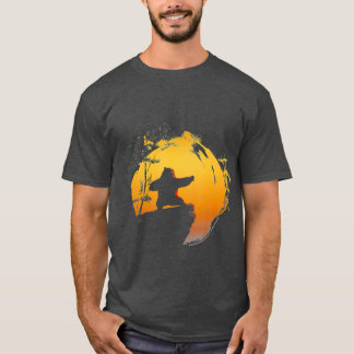 Kung Fu Bär Poai Chi Sonnenuntergang Silhouette Mä T-Shirt