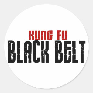 Kung Fu Black Belt Karate Runder Aufkleber