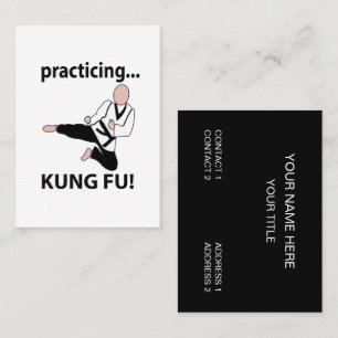 Kung Fu Black Belt Martial Arts Teacher Visitenkarte