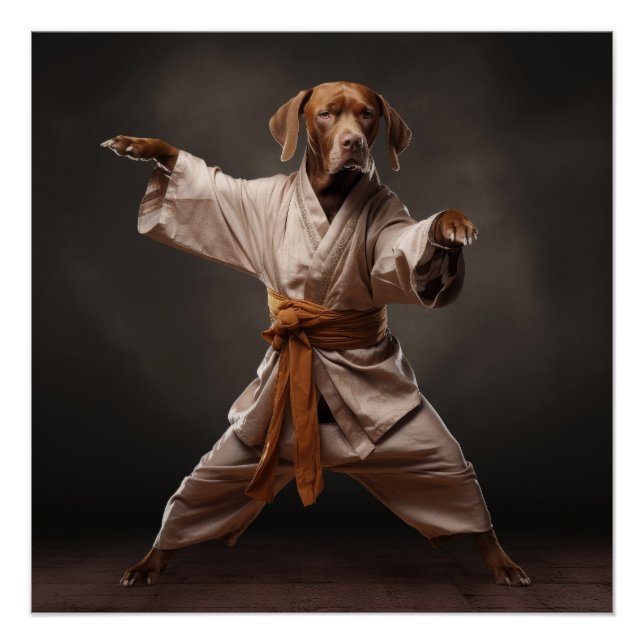 Kung Fu Brown Pointer reinrassige Hunde Kampfkünst Poster (Vorderseite)