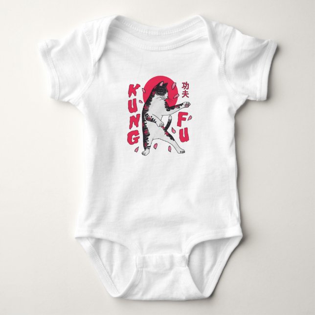 Kung Fu Cat Baby Strampler (Vorderseite)
