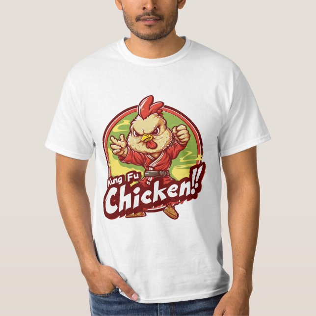 Kung Fu Chicken!! Kung Fu Pose T-Shirt (Vorderseite)