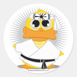Kung Fu Duck Runder Aufkleber