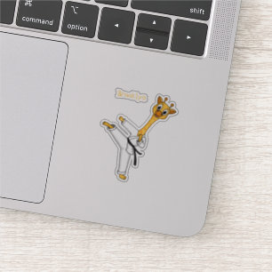 Kung Fu giraffe Cartoon Illustration Aufkleber