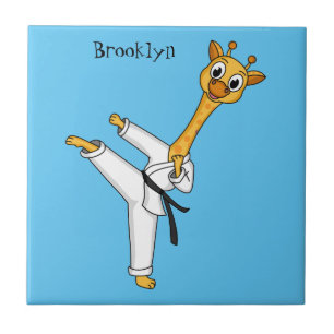 Kung Fu giraffe Cartoon Illustration Fliese