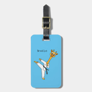 Kung Fu giraffe Cartoon Illustration Gepäckanhänger