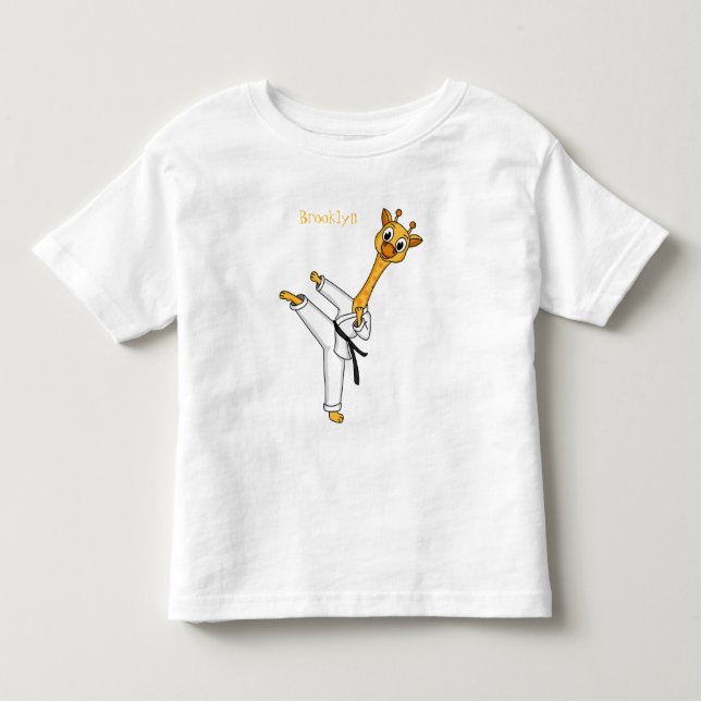 Kung Fu giraffe Cartoon Illustration Kleinkind T-shirt (Vorderseite)