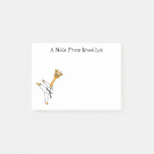 Kung Fu giraffe Cartoon Illustration Post-it Klebezettel