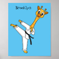 Kung Fu giraffe Cartoon Illustration