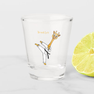 Kung Fu giraffe Cartoon Illustration Schnapsglas