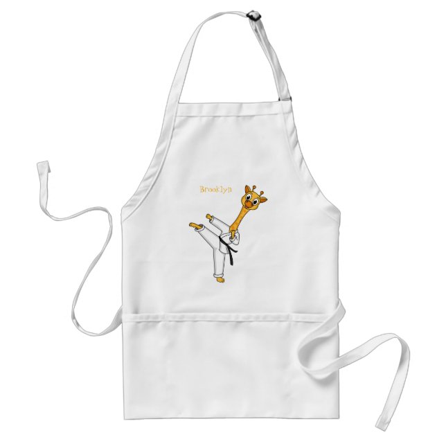 Kung Fu giraffe Cartoon Illustration Schürze (Vorne)