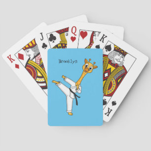 Kung Fu giraffe Cartoon Illustration Spielkarten
