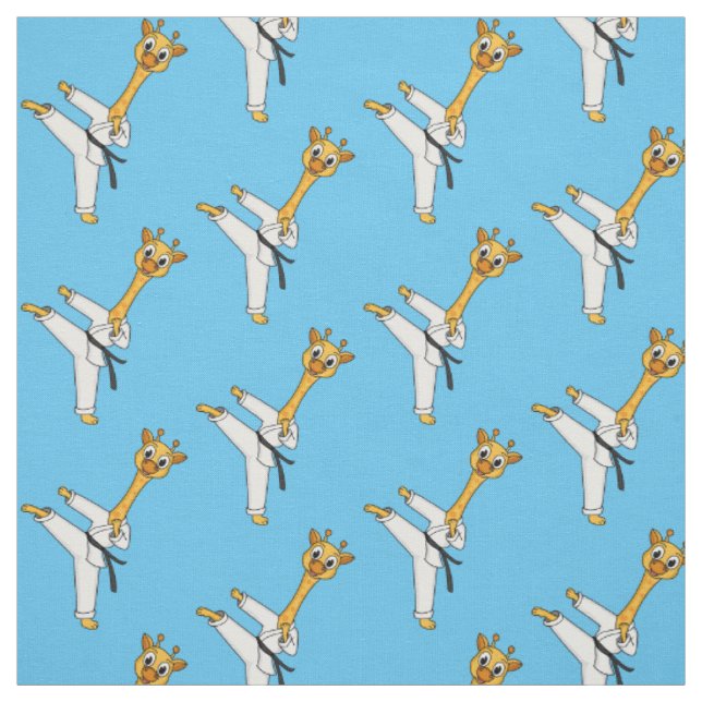 Kung Fu giraffe Cartoon Illustration Stoff (Muster)