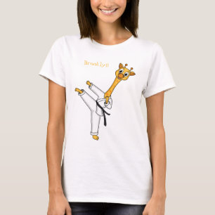 Kung Fu giraffe Cartoon Illustration T-Shirt