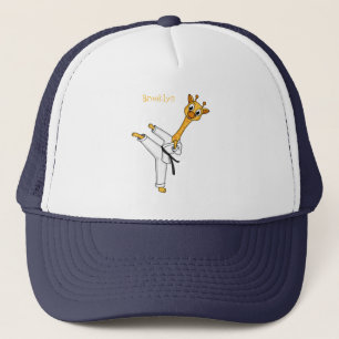 Kung Fu giraffe cartoon illustration Truckerkappe
