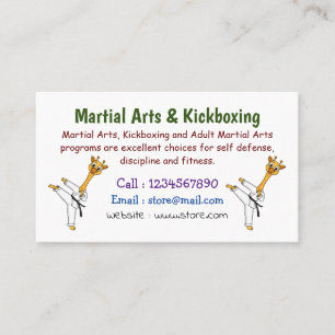 Kung Fu giraffe Cartoon Illustration Visitenkarte