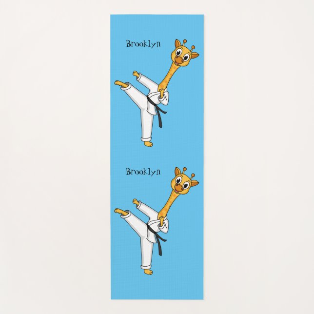 Kung Fu giraffe Cartoon Illustration Yogamatte (Vorderseite)