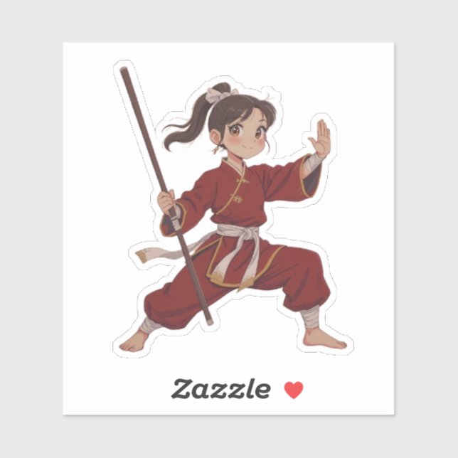 Kung Fu Girl Aufkleber (Blatt)