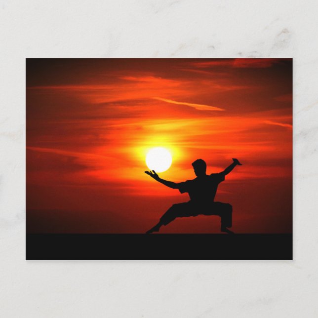 Kung Fu kämpft! Feiertagspostkarte (Vorderseite)