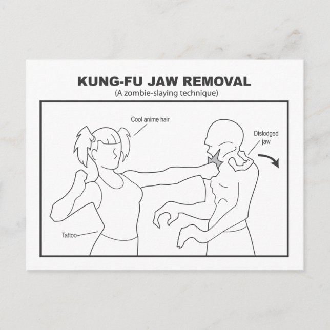 Kung-Fu-Kiefer-Entfernen-Postkarte Postkarte (Vorderseite)