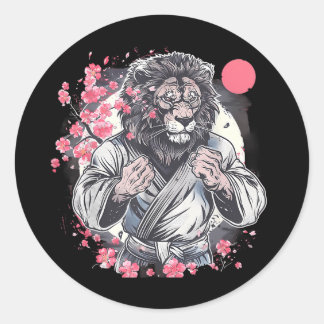 Kung Fu Lion Sakura Mma Kickboxen Judo Taekwondo Runder Aufkleber