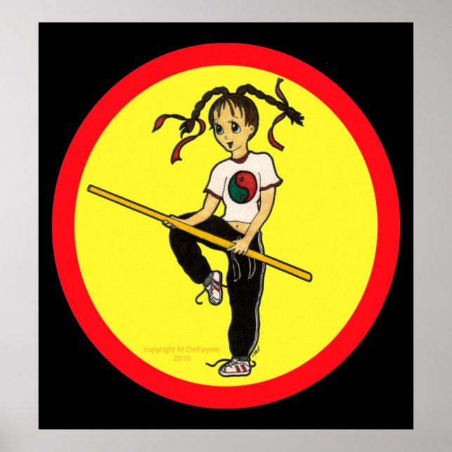 Kung-Fu Martial Arts Karate Manga Girl Poster (Vorne)