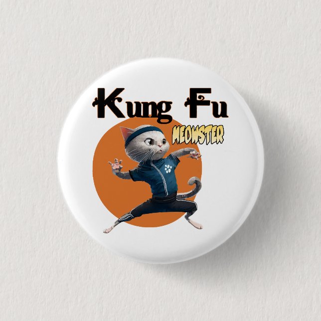 Kung Fu Meowster Button (Vorderseite)