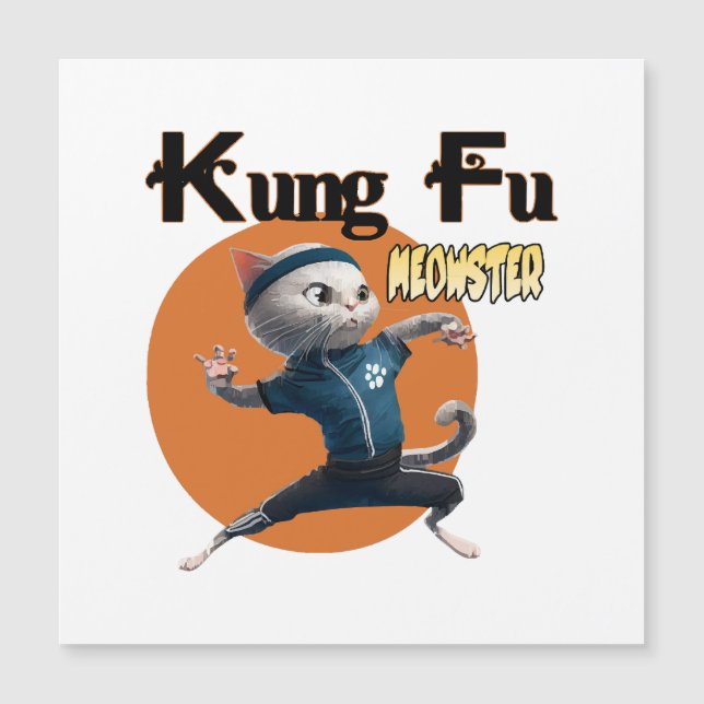 Kung Fu Meowster Magnetkarte (Vorderseite)