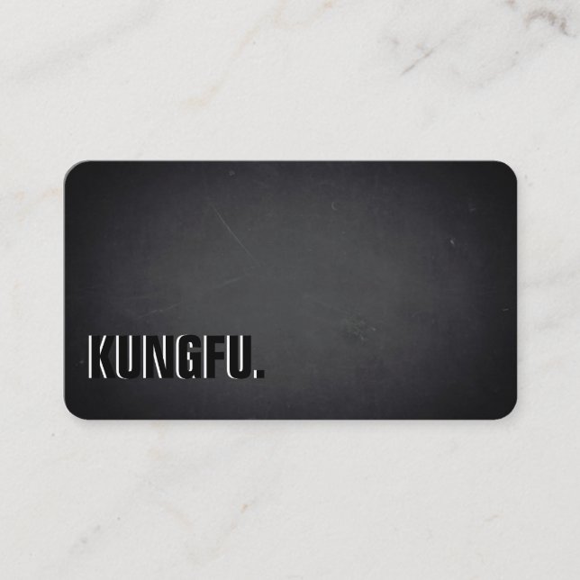 kung fu. Modern Minimalist Blackboard Professional Visitenkarte (Vorderseite)